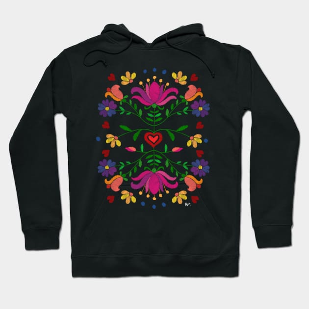 Colorful Mexican Embroidery Hoodie by RuthMCreative